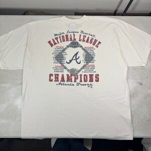 1999 Atlanta Braves NL Champions Team Roster T-Shirt Mens XXL Pro Player VTG